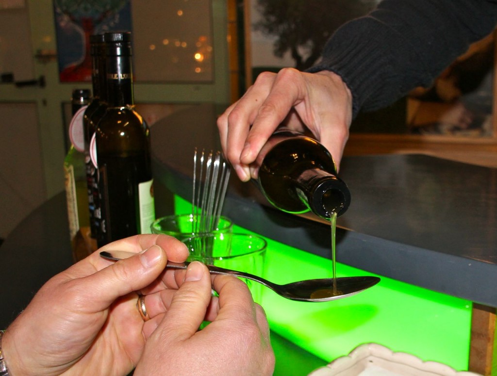 Like fine wine, we sampled the different olive oils