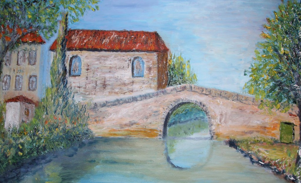 Mom bought a painting, subject Canal du Midi