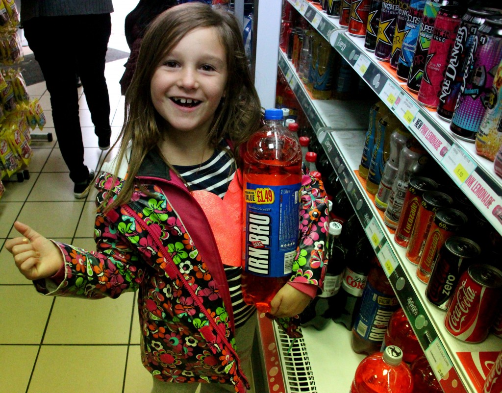 What happens when you give a seven year old, a can of Irn bru?