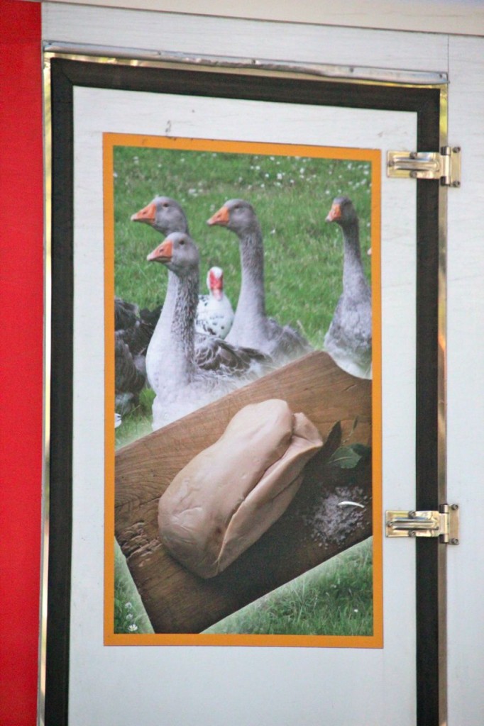 Only in Europe Fois Gras next to a healthy goose, makes you want to eat it right?