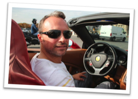 Alfonz drives Ferrari Paris
