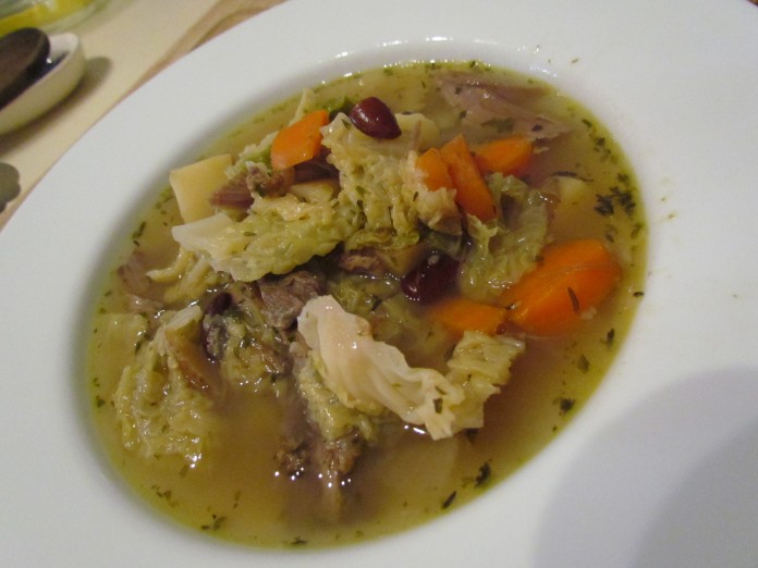delicious Duck confit, bean and savoy cabbage soup